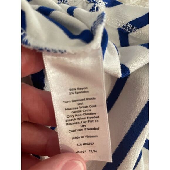 Talbots Women's Striped Sleeveless Maxi Dress XLP Multicolor Keyhole Neckline - Picture 10 of 10